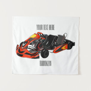 Tapete De Parede Ilustração de desenho de corrida de Kart