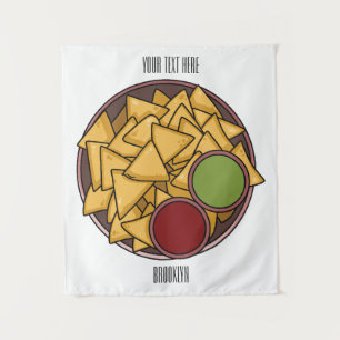 Tapete De Parede Ilustração de desenho de Nachos