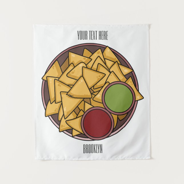 Tapete De Parede Ilustração de desenho de Nachos (Frente)
