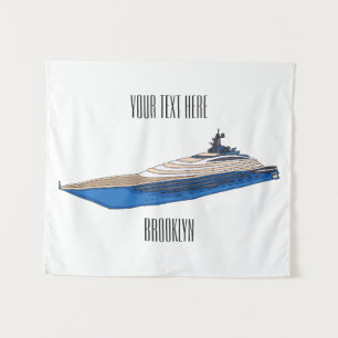 Tapete De Parede Ilustração de desenho em Yacht
