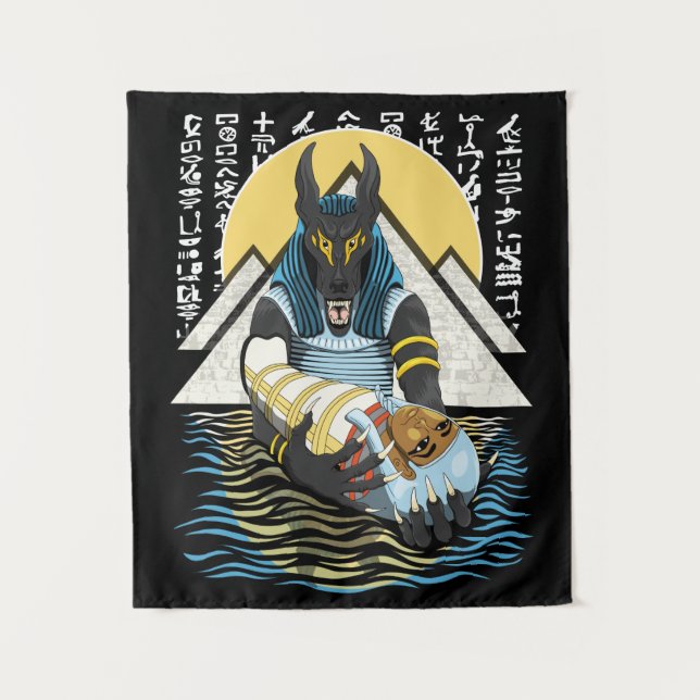 Tapete De Parede Ilustração de Deus Egípcio Anubis (Frente)