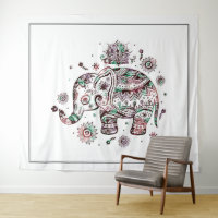 Ilustração de elefante floral tribal bonito