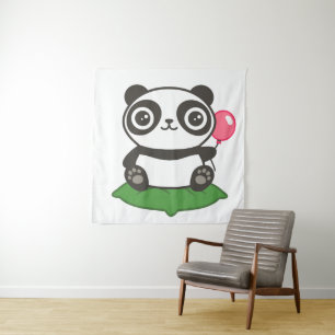 Tapete De Parede Ilustração de Panda Bonita