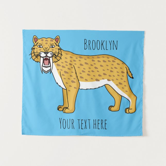 Tapete De Parede Ilustração de tigre com dentes de Saber (Frente (Horizontal))