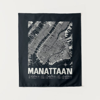 Tapete De Parede Ilustração do Mapa de Manhattan