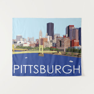Tapete De Parede Ilustração Legal do computador Skyline Pittsburg