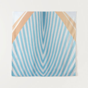 Tapete De Parede Ilustração listrada branca e azul