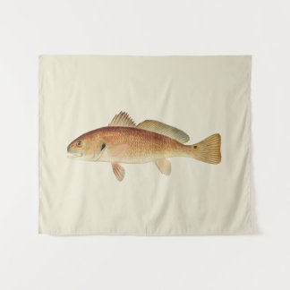 Tapete De Parede Ilustração Vintage Red Drum em Fundo Cream