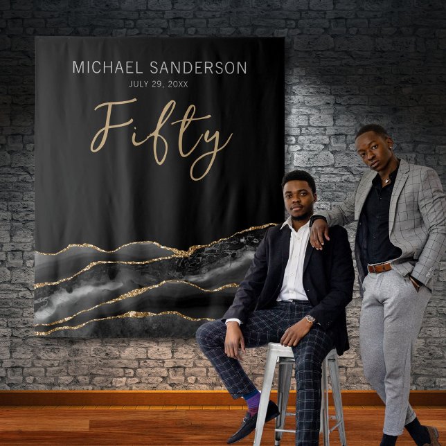 Tapete De Parede Imagem de Aniversário do Elegante Black Dourado Ag (Criador carregado)