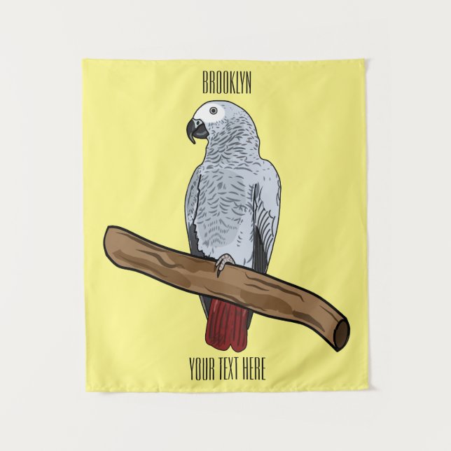 Tapete De Parede Imagem de desenho animado de cinza africana (Frente)