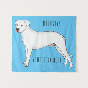 Tapete De Parede Imagem do desenho animado do cão Dogo argentino