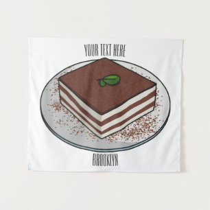 Tapete De Parede Imagem do desenho do bolo Tiramisu