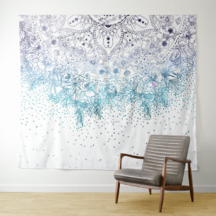 Tapete De Parede Imagem elegante de mandala floral e confete
