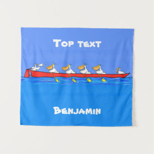 Tapete De Parede Imagem engraçada de desenhos animados pelicanos