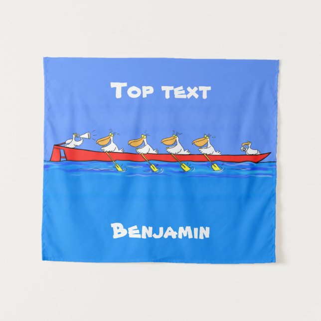 Tapete De Parede Imagem engraçada de desenhos animados pelicanos (Frente (Horizontal))