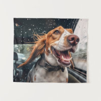 Impressão de Arte de Cachorro Animado em Carro Chu