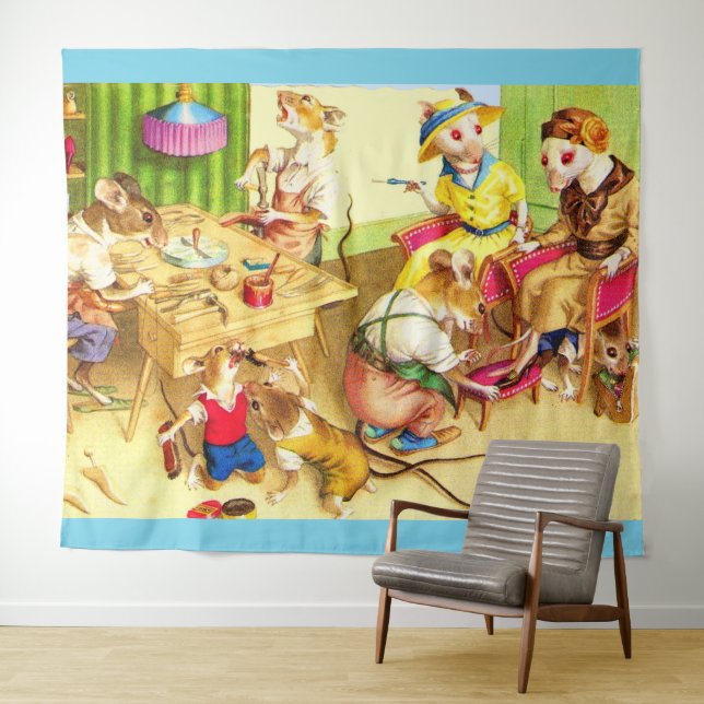 Tapete De Parede Impressão de calçado de ratinhos para manutenção (In Situ (Horizontal))