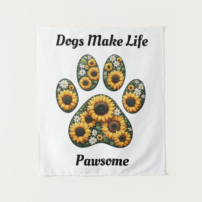 Tapete De Parede Impressão de Pata de Girassol (Frente)