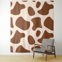 Impressão de vaca rosa e castanha