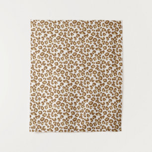Tapete De Parede Impressão do Leopardo da Neve, Beige, Tan e Cream