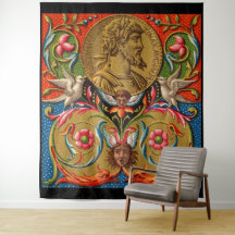 impressão do século 15 César pássaros flores etc