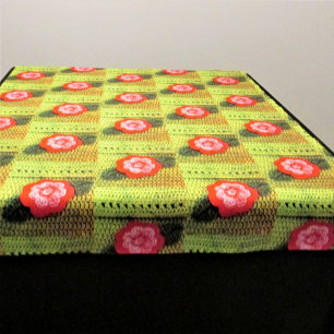 Tapete De Parede Impressão original floral verde dourado do Croche