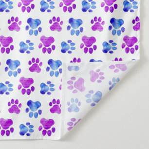 Tapete De Parede Impressões de Pata Coloridas Gato Cão Dono Aquarel