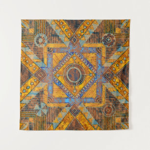 Tapete De Parede Indiano Floral Paisley: Medalhão Étnico.