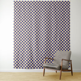 Tapete De Parede Indigo and butter checkerboard pattern