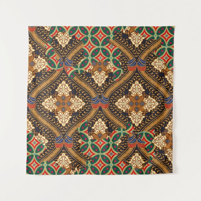 Tapete De Parede Indonesian batik motifs with very distinctive plan (Frente)