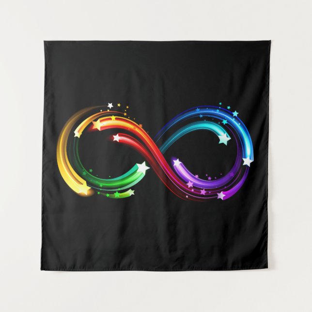 Tapete De Parede Infinity symbol of rainbow comets (Frente)