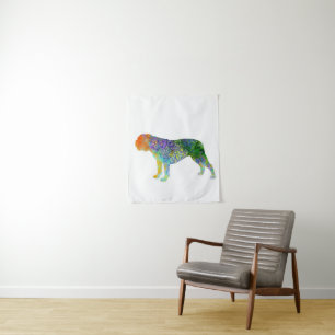Tapete De Parede Inglês Bulldog Art Watercolor Pão de Água