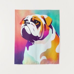 Tapete De Parede Inglês Bulldog Dog Wild Nature Animal Painting