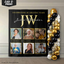 Inicial Gold Personalizado Fundo de Aniversário co