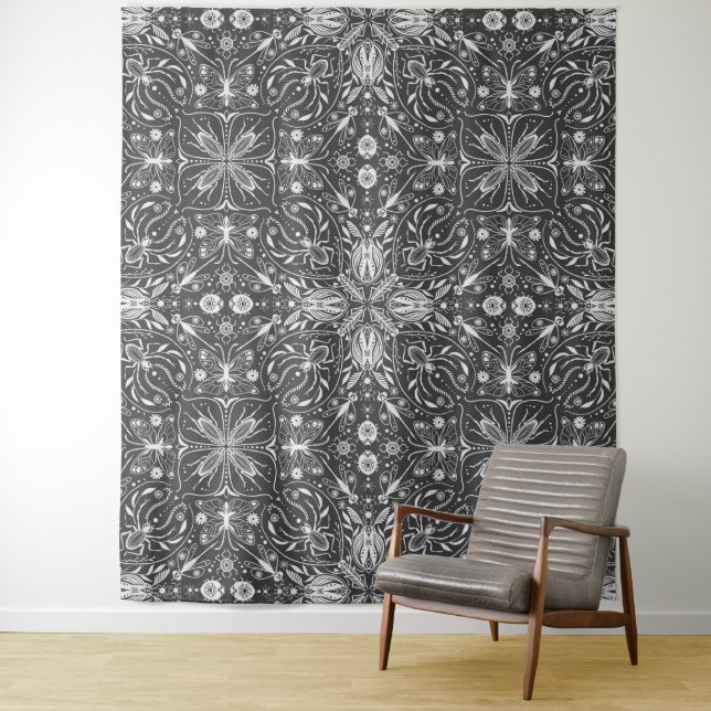 Tapete De Parede Insetos, esbranquiçado a preto (In Situ)