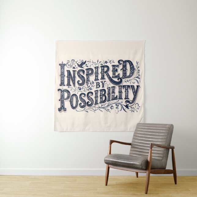 Tapete De Parede Inspirado pela Possibilidade - (Fundo bege) (In Situ)