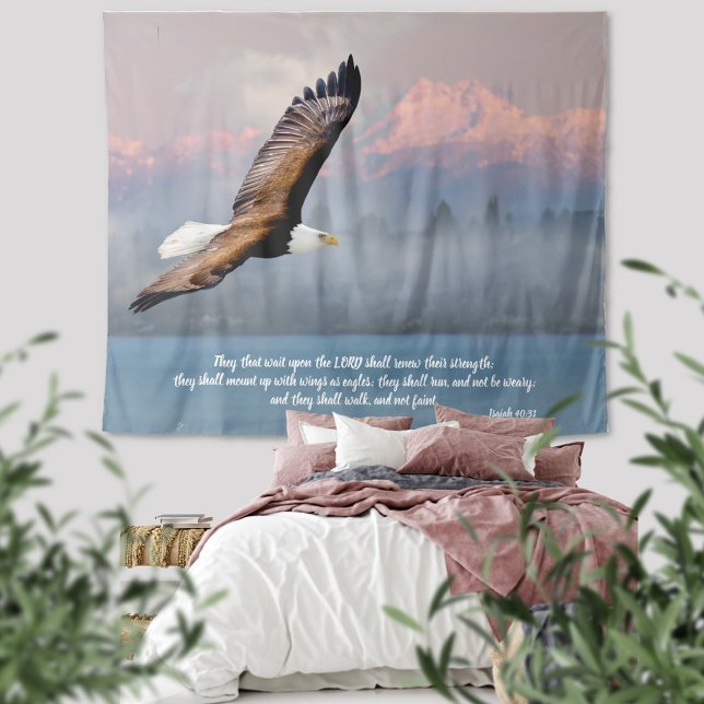 Tapete De Parede Inspirational Bald Eagle Bíblia Verse Isaiah 40 (Criador carregado)