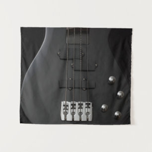 Tapete De Parede Instrumento preto de baixo de guitarra