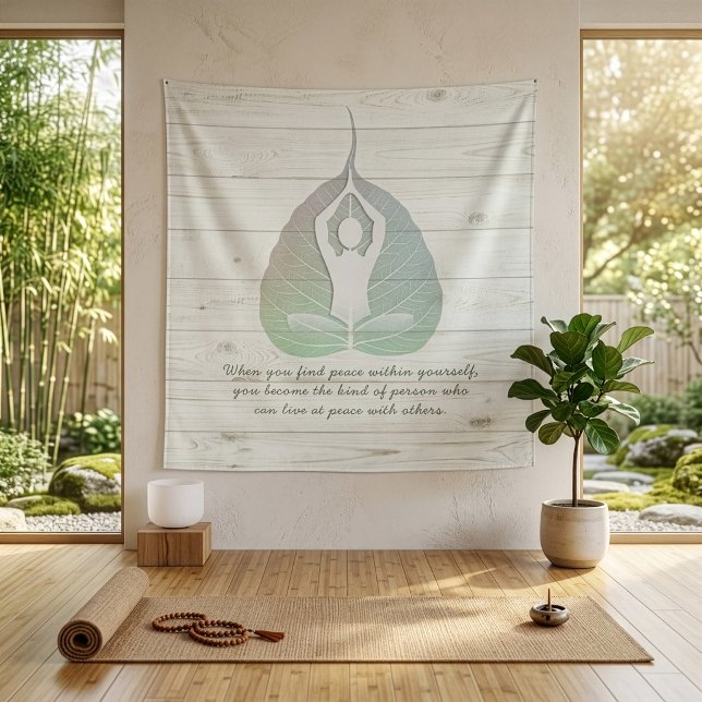 Tapete De Parede Instrutor de Yoga Meditação Pose Folha de Bodhi Ci (Criador carregado)
