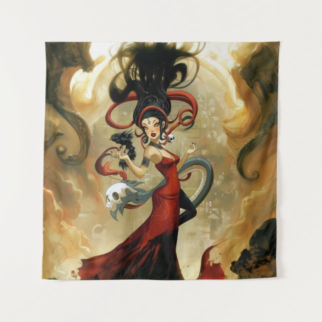 Tapete De Parede Intenção Manifestante Occult Dark Witchy — Arte AI (Frente)