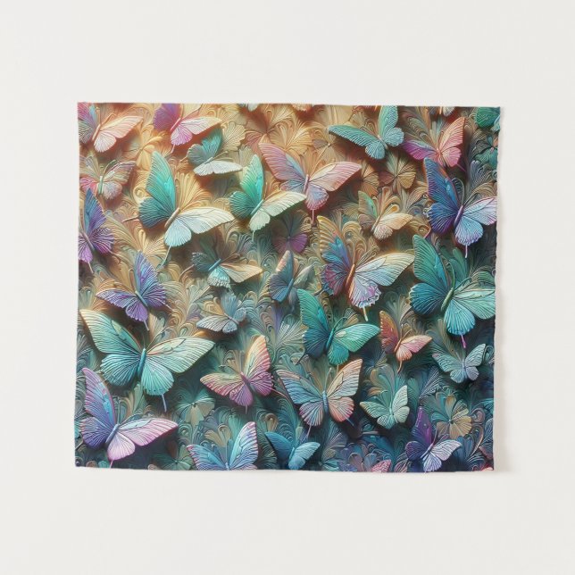 Tapete De Parede Iridescent Butterfly Garden (Frente (Horizontal))