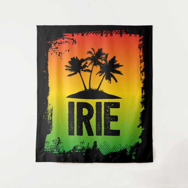 Tapete De Parede IRIE Jamaican Rastafarian saudando sunset Impressã (Frente)
