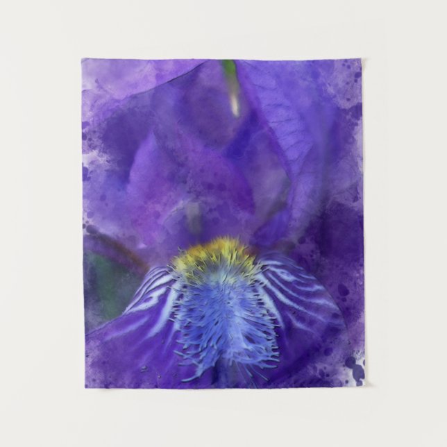 Tapete De Parede Iris Flor Puro Watercolor (Frente)