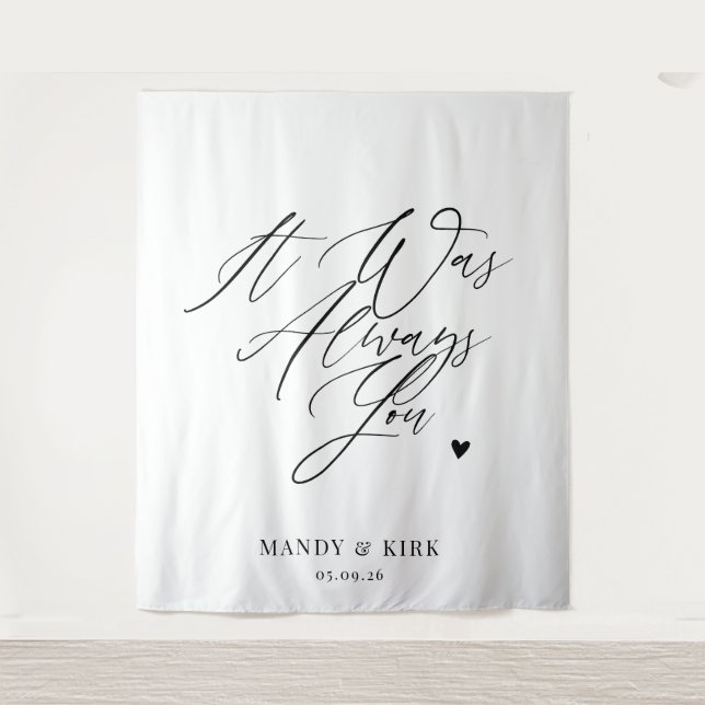 Tapete De Parede It Was Always You Elegant Wedding Backdrop Banner (Frente)