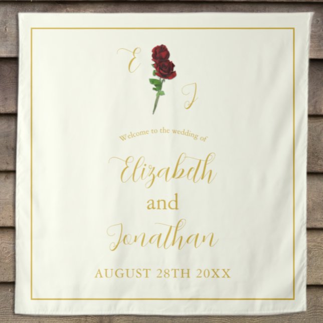 Tapete De Parede Ivory Dourada Rosa Wedding (Criador carregado)