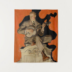 Tapete De Parede J.C. Leyendecker Tocador de Banjo 1920 Arte Art Dé