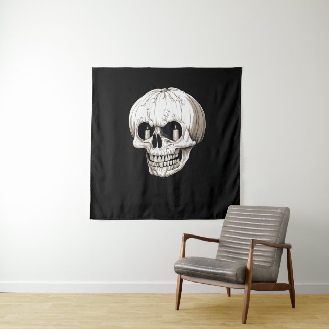Tapete De Parede Jack O Lantern Cranium Halloween Gothic (In Situ)