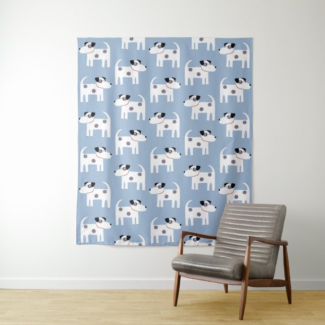 Tapete De Parede Jack Russell Parson Terrier Dog Patterno (In Situ)