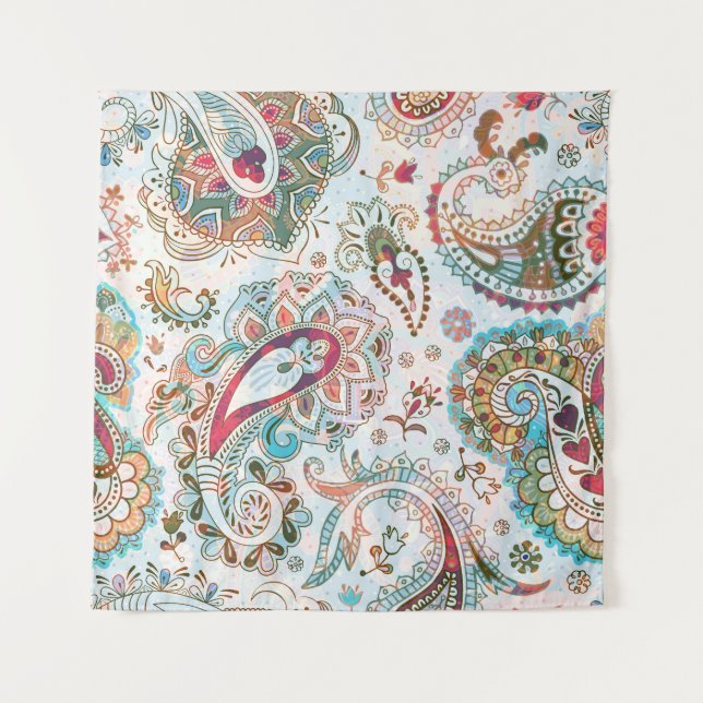 Tapete De Parede Jacobean Ethnic Floral Patterno (Frente)