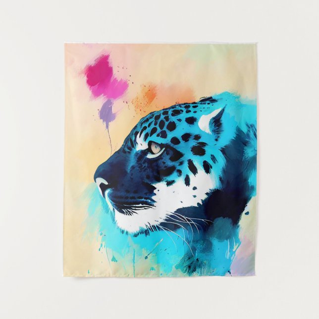Tapete De Parede Jaguar Wild Nature - Pintura De Cor Animal (Frente)